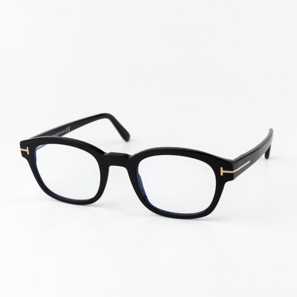 Tom Ford Men Eyeglasses Black Clear Blue Light Block Square FT5808 001 BRAND NEW - Picture 2 of 9